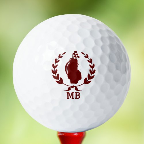 Monogram Golf Bag Wreath Monogrammed Personalized Golf Balls