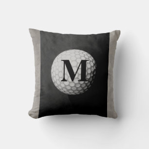 monogram golf ball pillow design distressed gray