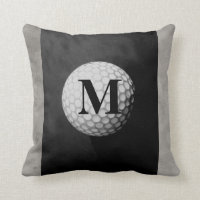 monogram golf ball pillow design distressed gray