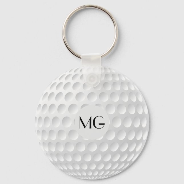 Monogram Golf Ball Round Keychain (Front)