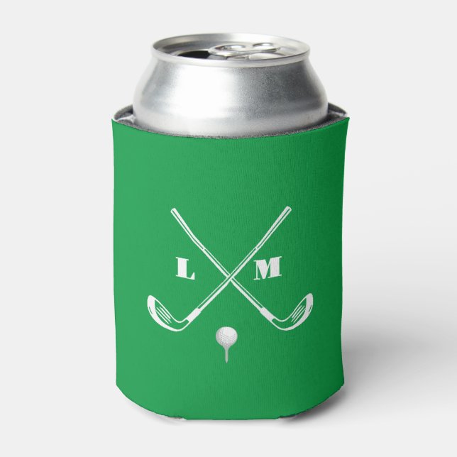 Monogram Golf Can Cooler - Personalized Koozie (Can Front)