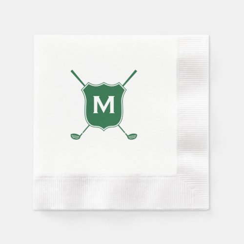 Monogram Golf Club Crest in Green Napkins