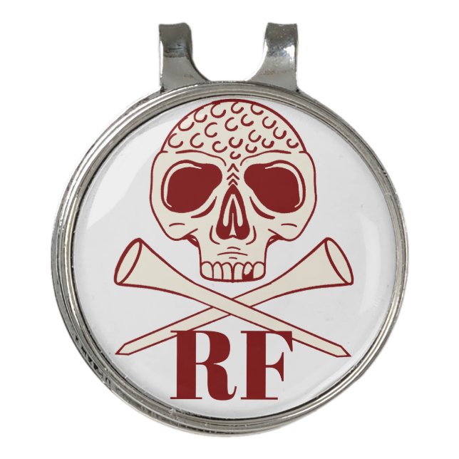 Monogram Golf Dad Retro Skull Crossed Tees Funny Hat Clip (Front)