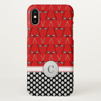Monogram golf patterns red black iPhone x case