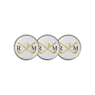 Monogram Golf Player Club Gold Logo Ball Marker