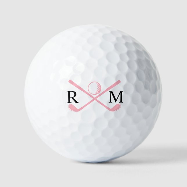 Monogram Golf Player Club Pink Logo Balls (Front)