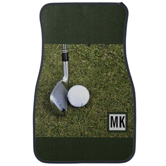 Monogram Golf Putting Green Set of 2 Custom Car Floor Mat (Front)