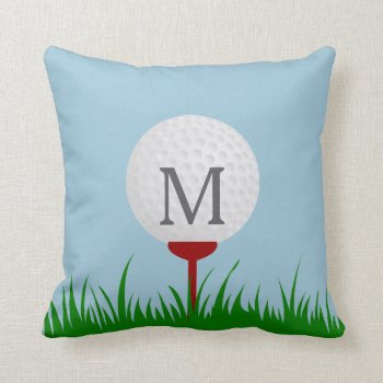 Monogram Golf Throw Pillow by theburlapfrog at Zazzle