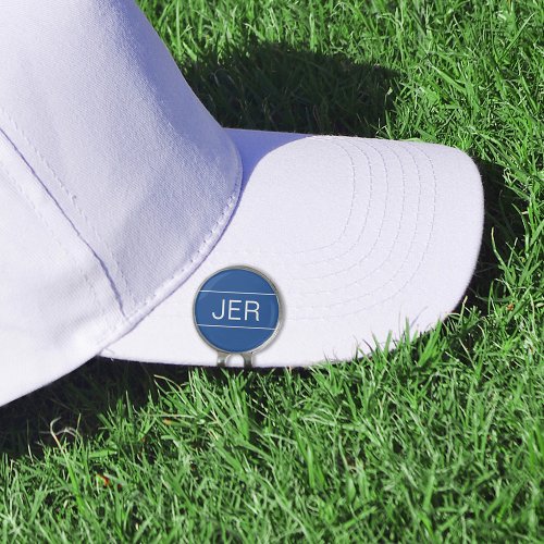 Monogram Golfer Sports Golf Equipment Modern Blue Golf Hat Clip