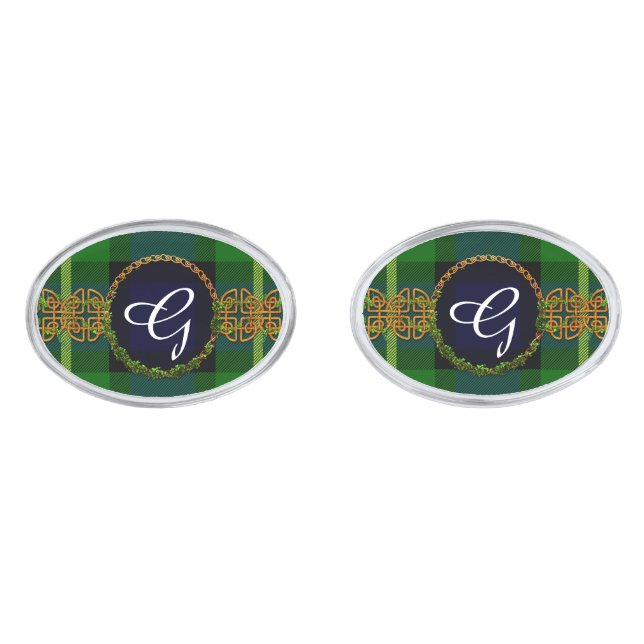 Monogram Gordon Tartan Cufflinks (Front)
