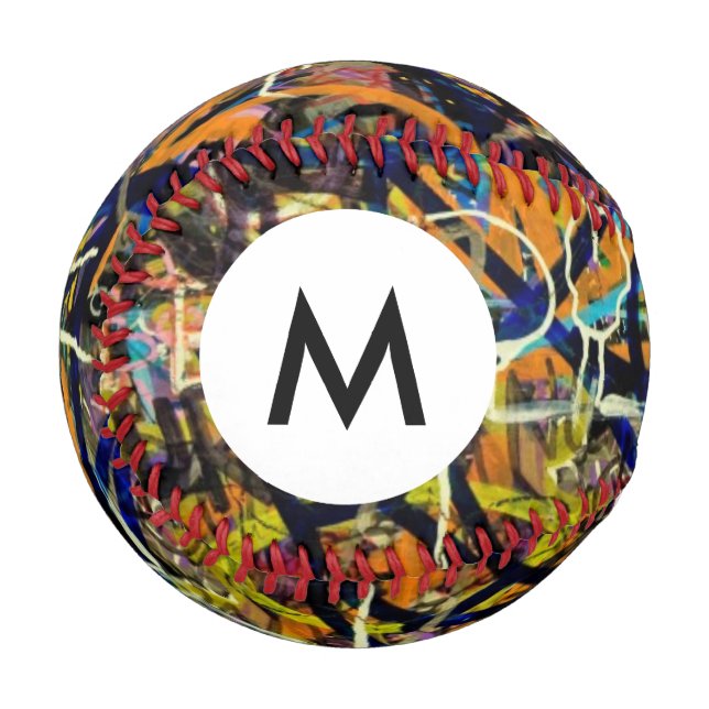 Monogram Graffiti Background Baseball (Front Left)