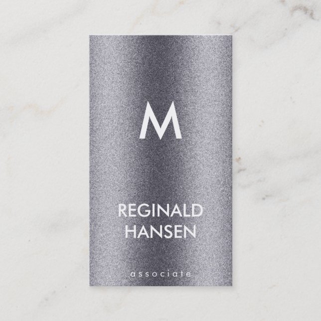 Monogram | Grain | Metallic Business Card (Front)