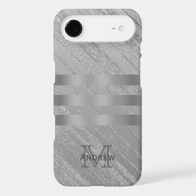 Monogram Grainy Metal Look Case (Back)