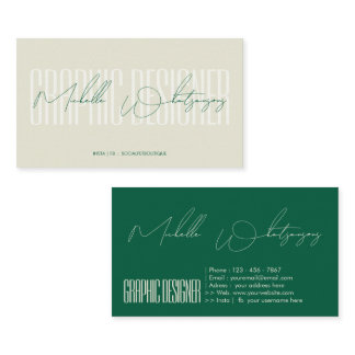Monogram GRAPHIC DESIGNER modern script Business Card