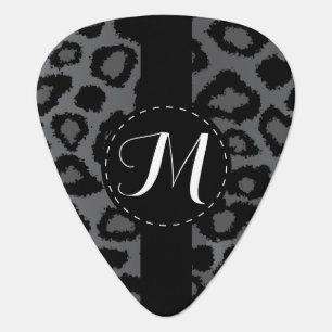 Monogram Gray And Black Leopard Pattern Guitar Pick