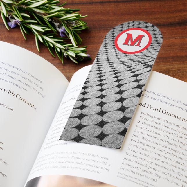 Monogram Gray and Black Optical Illusion Bookmarks (Book)