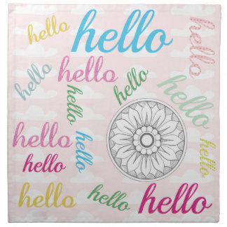 Monogram Gray and Pink Modern Medallion Pattern Cloth Napkin