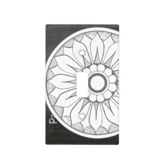 Monogram Gray and Pink Modern Medallion Pattern Light Switch Cover