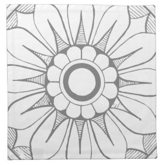 Monogram Gray and Pink Modern Medallion Pattern Napkin
