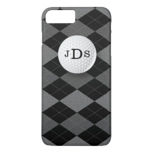 Monogram Gray Argyle, Golf Ball iPhone 7 Case
