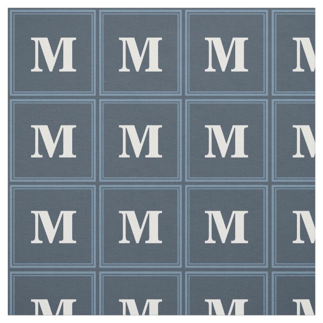 Monogram gray-blue stripes fabric (Swatch)