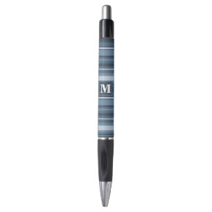 Monogram gray-blue stripes pen