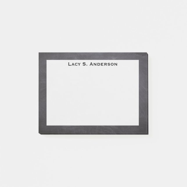 Monogram Gray Chalkboard Post-it Notes (Front)