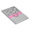 Monogram Gray Chevron Floral Pink Spiral Notebook
