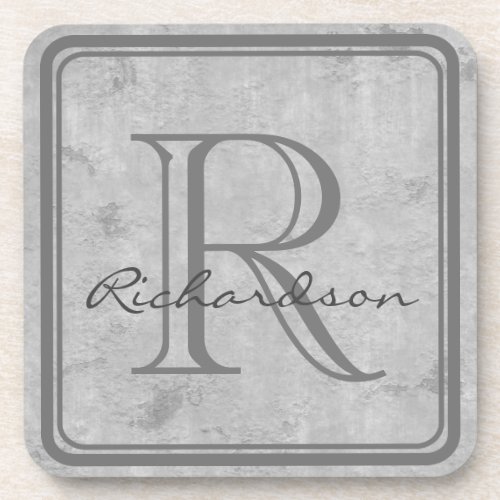 Monogram Gray Frame Coaster