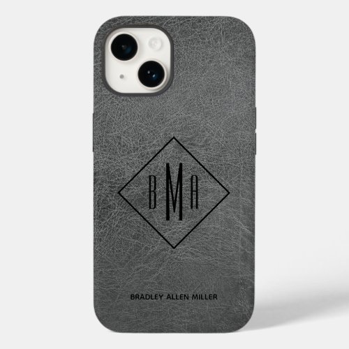 Monogram Gray Leather Case_Mate iPhone Case