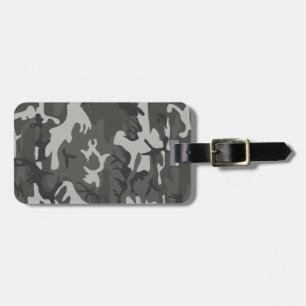 Monogram Gray Military Camo Camouflage Luggage Tag