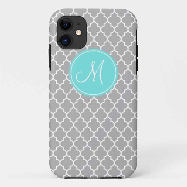 Monogram Gray Quatrefoil Pattern iPhone 5/5s Case (Back)