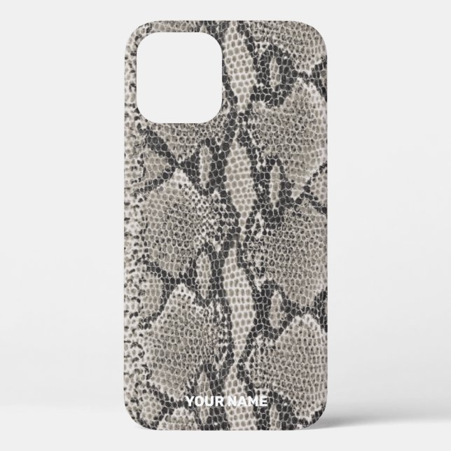 Monogram Gray Snakeskin Case-Mate iPhone Case (Back)