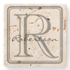 Monogram Gray Square Coaster