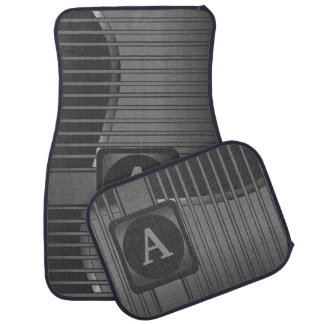 Monogram Gray Striped Car Floor Mat