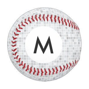 Monogram Gray Tiles Pattern Baseball