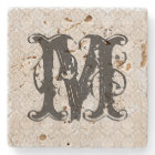 Monogram Gray Tones Vintage Floral Pattern