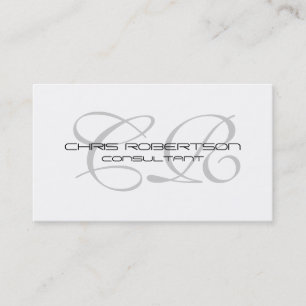 Monogram Gray White Attractive Business Card