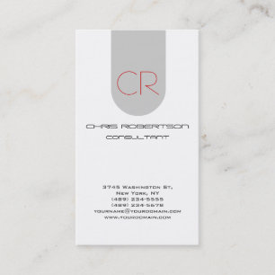 Monogram Gray White Attractive Business Card