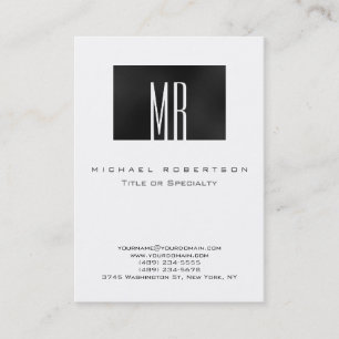 Monogram Gray White Chubby Business Card