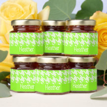 Monogram green and white houndstooth pattern