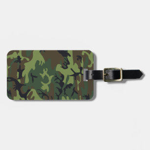 Monogram Green Brown Black Camo Camouflage Luggage Tag