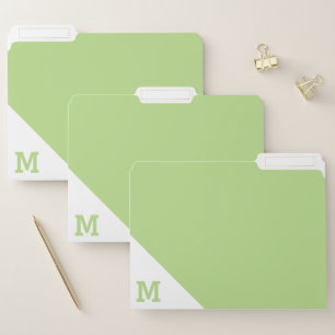 Monogram Green File Folder