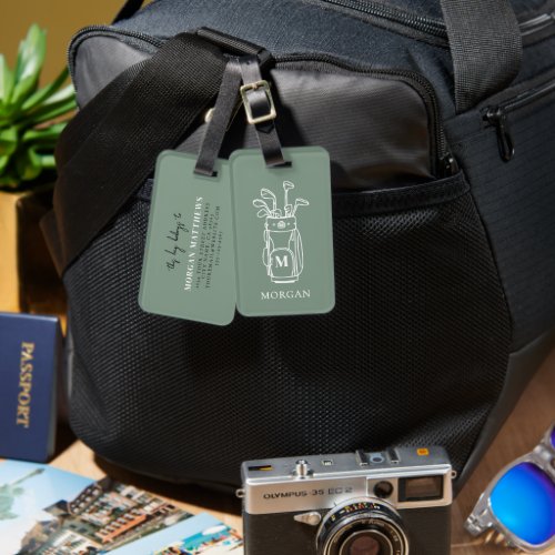 Monogram Green Golf Luggage Tag