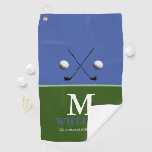 Monogram Green Golfer's Golf Towel