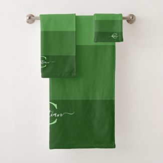 Monogram green gradient background