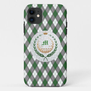 Monogram Green, Gray Argyle iPhone 5 Case