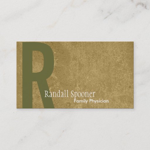 Customizable Monogram Green Khaki Brown Physician Business Card