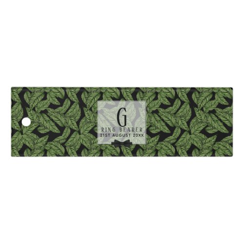 Monogram Green Leaf Tropical RING BEARER Wedding Ruler