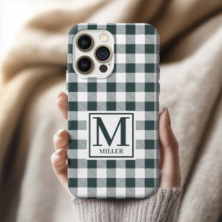 Monogram Green Plaid Phone Case Gift for Besties